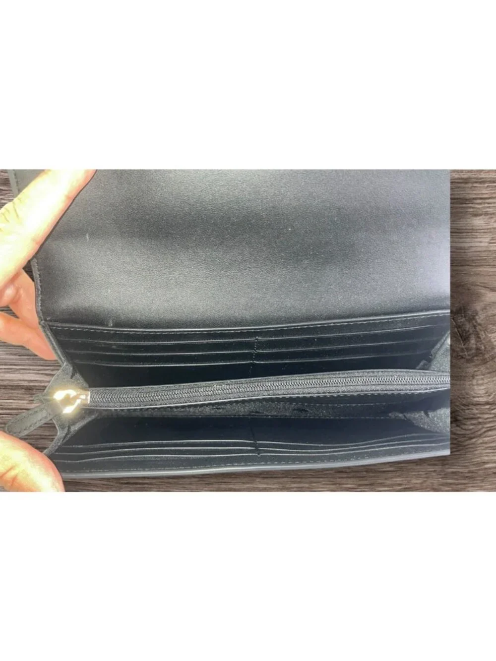 Kate Spade Wallet Black Marti Pebbled Leather Slim Flap Zip Pocket Designer